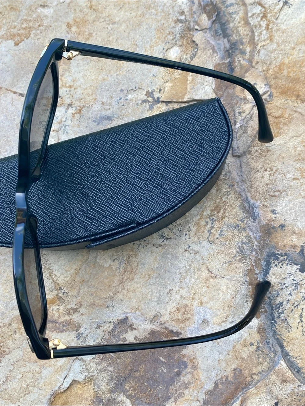 Authentic Prada Black Butterfly Frame Sunglasses with Dark Lenses SPR01O 1AB-3M1
